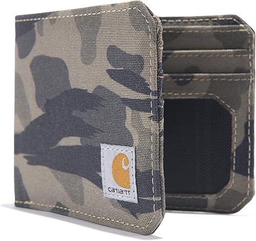 Miniatura 8 de Carhartt Bifold y Passcase para hombre, carteras plegables duraderas, disponibles en estilos de cuero y lona