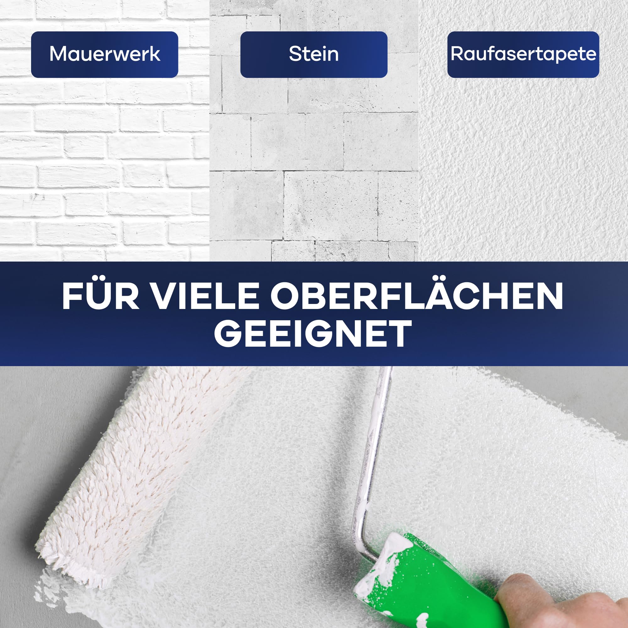 Plid Anti Schimmel Renovierfarbe Innen Weiß 5L - Antischimmelfarbe für feuchte Räume, Bad & Küche - Wandfarbe weiß - Langzeitschutz gegen Schimmelbefall - Made in Germany