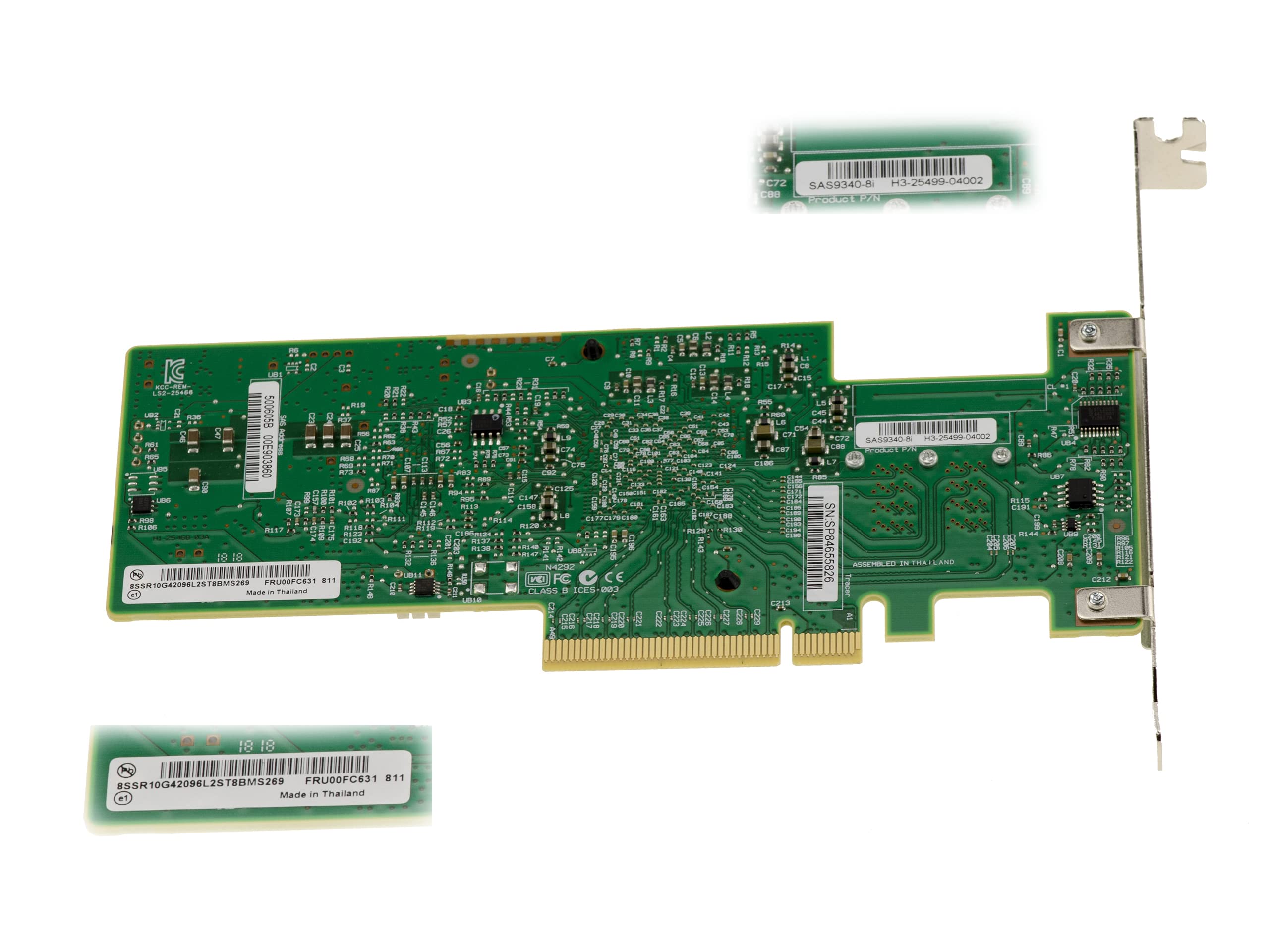 KALEA-INFORMATIQUE Tarjeta controladora Interna PCIe 3.0 SAS 12GB de 8 Puertos con Raid 0 1 5 10 50 JBOD. Modelo LSI OEM 9340-8i. Alto y Bajo Perfil, Ref H3-25499-04002 | Controlador LSI 9340 8i con RAID de hardware y JBOD