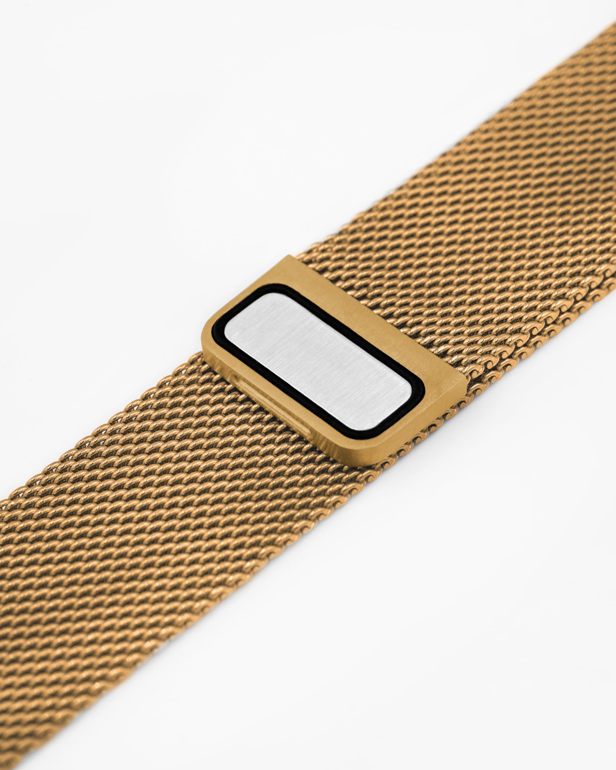 HIRSCH Uhren-Armband Milanaise - edles Mesh-Uhrband aus Edelstahl - Metall-Uhrenband mit Magnet-Verschluss