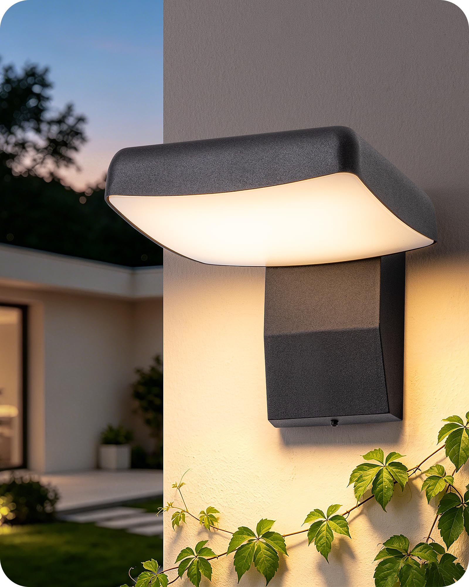 EDISHINE Outdoor Wall Lights, 350ยฐ Rotation, IP65 Waterproof, 3000K