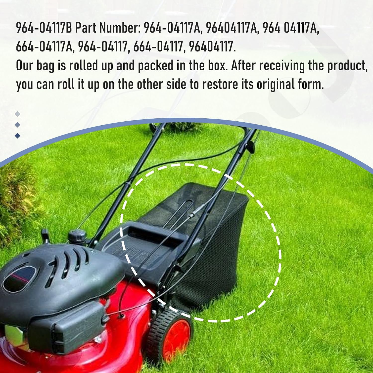 Braveboy 964-04117A Lawn Mower Grass Bag (Without Grass Catcher Frame) for MTD, Troy Bilt 21" Lawnmower TB130, TB230, TB210 Replace 96404117A, 964 04117A, 664-04117A, 12AVB2A3766, 12AVB2M5766