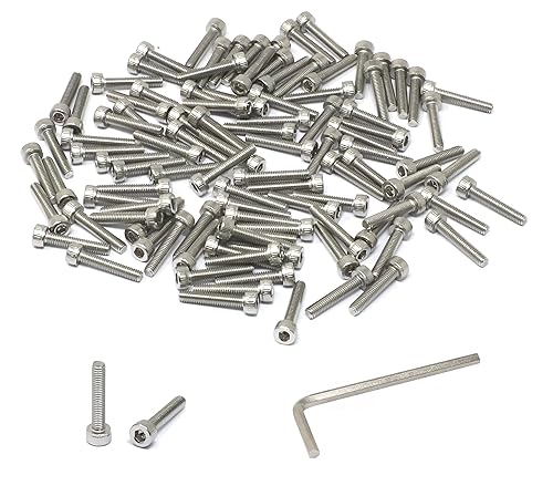 Miniatura 84 de iexcell 25 piezas M4 x 60/65/70/75/3.150 in paso de rosca 0.028 in acero inoxidable 304 cabeza hexagonal Tornillos Tornillos surtido Kit