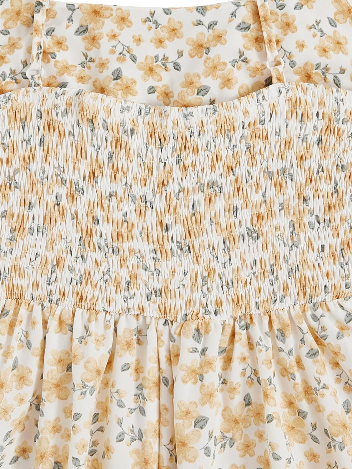 COZYEASE Girls' Floral Print Ruched Bust Ruffle Hem Sleeveless High Waist Cami Dress Boho Short Dresses - Image 2