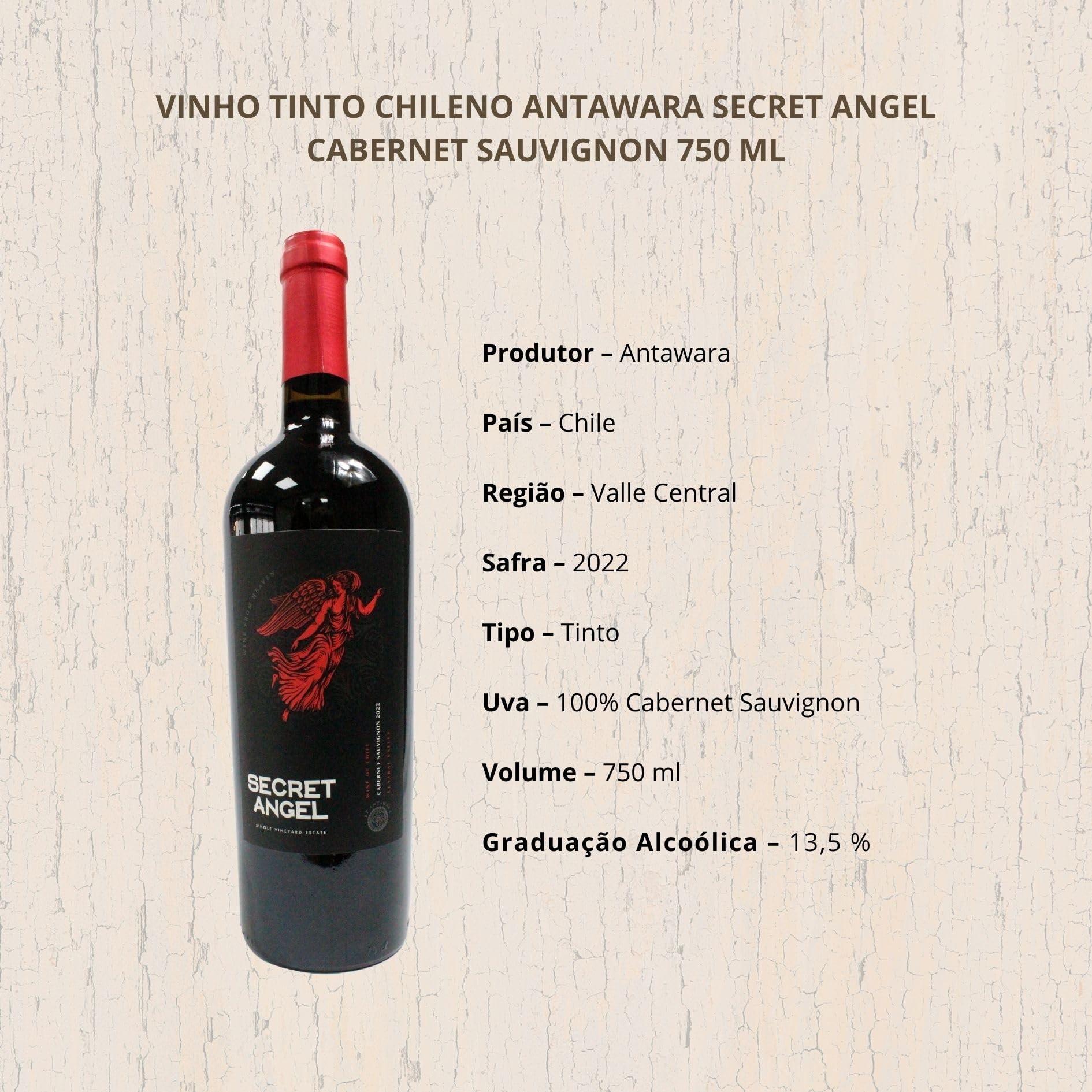 Vinho Tinto Chileno Antawara Secret Angel Cabernet Sauvignon 750