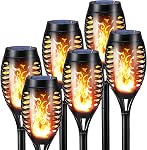 Toodour Solar Flame Torch Lights, 12 Pack Solar Lights Outdoor with Flickering Flame, Waterproof Solar Pathway Lights Landscape Decoration Lighting for Garden, Lawn, Patio, Yard, Outdoor Decorations