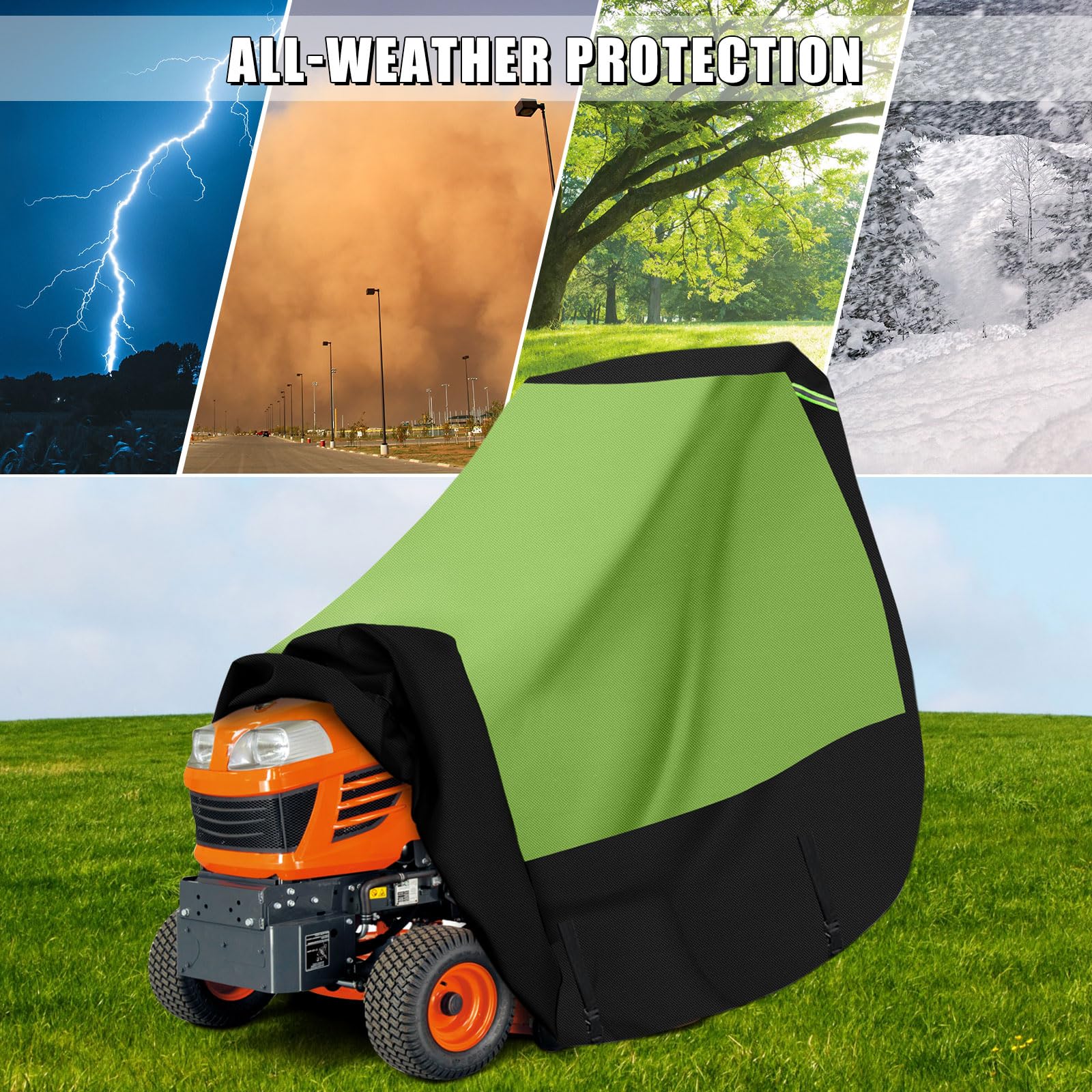 Copertura universale per tosaerba, copertura per tosaerba fino a 157,5 cm, in tessuto Oxford 600D, con fibbia antivento, per protezione da neve, pioggia, polvere, grandine