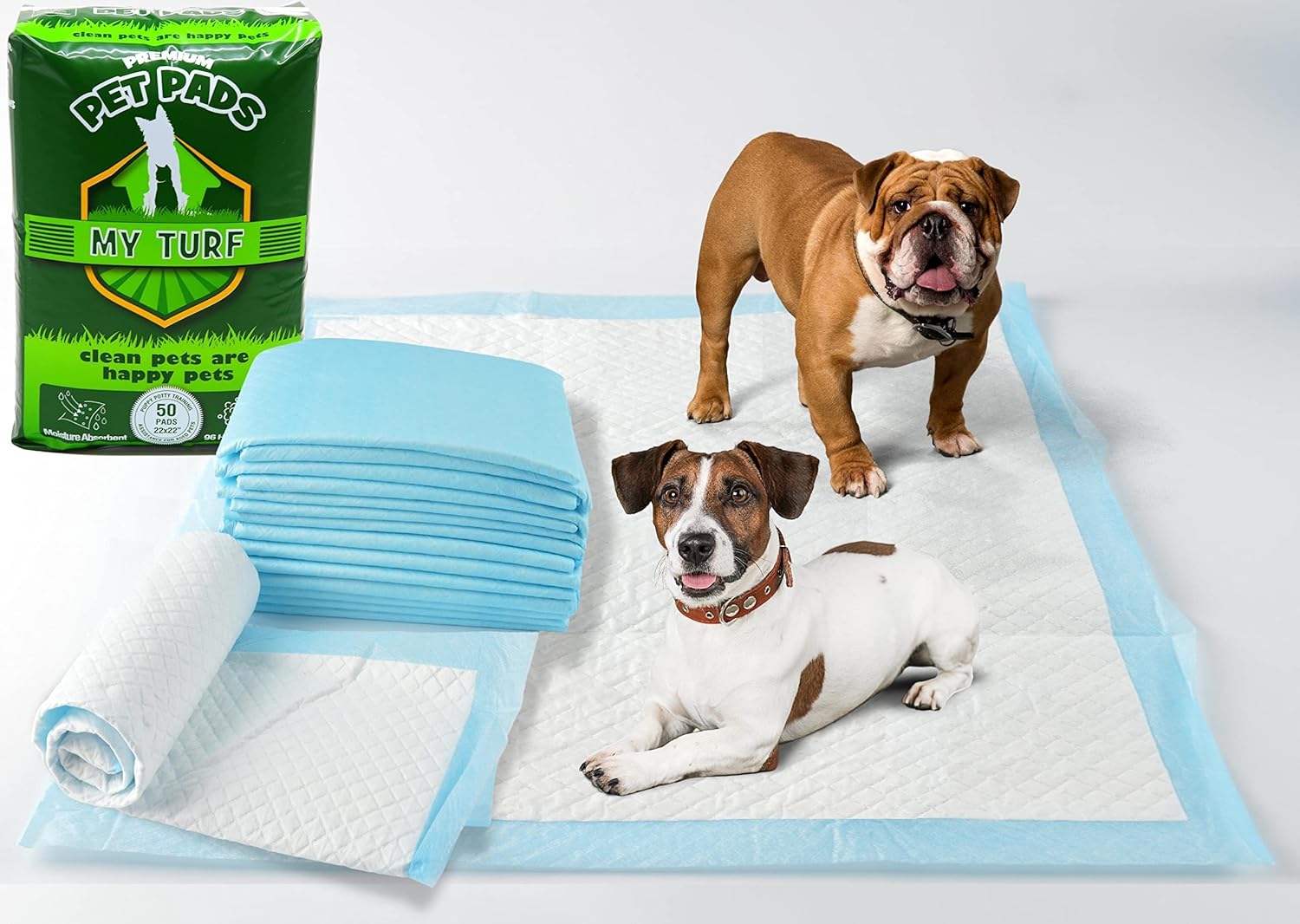 MY TURF Puppy Pee Pads 22"x22" 50 Count Large Puppy Pads