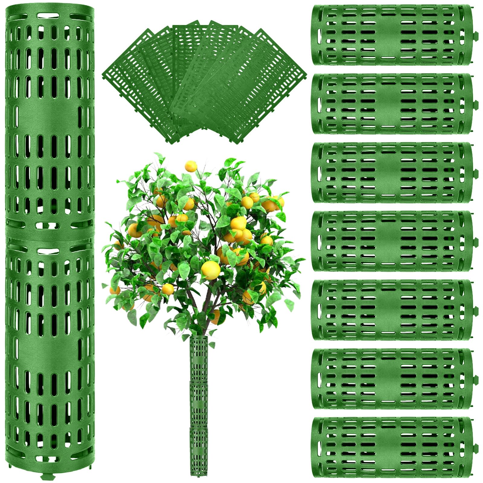 7 Pezzi Protezioni Tronchi, Protezione Alberi Piante Plastica, Strumenti Protezioni Corteccia Espandibile, Dispositivo Protezione Albero, Proteggere Tronco per Prevenire Trimmer, Tosaerba, Animali