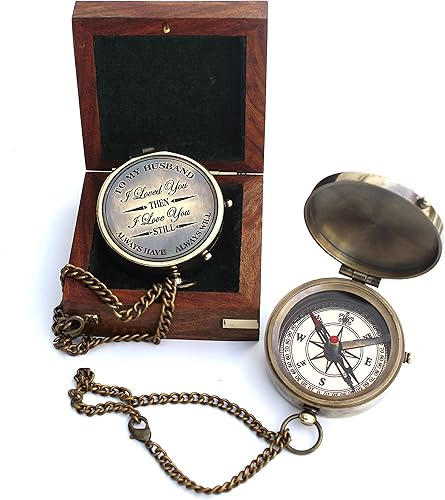 Miniatura 2 de To My Husband I Loved You, Brújula de campamento grabada con brújula de regalo - Always Have Always Will.