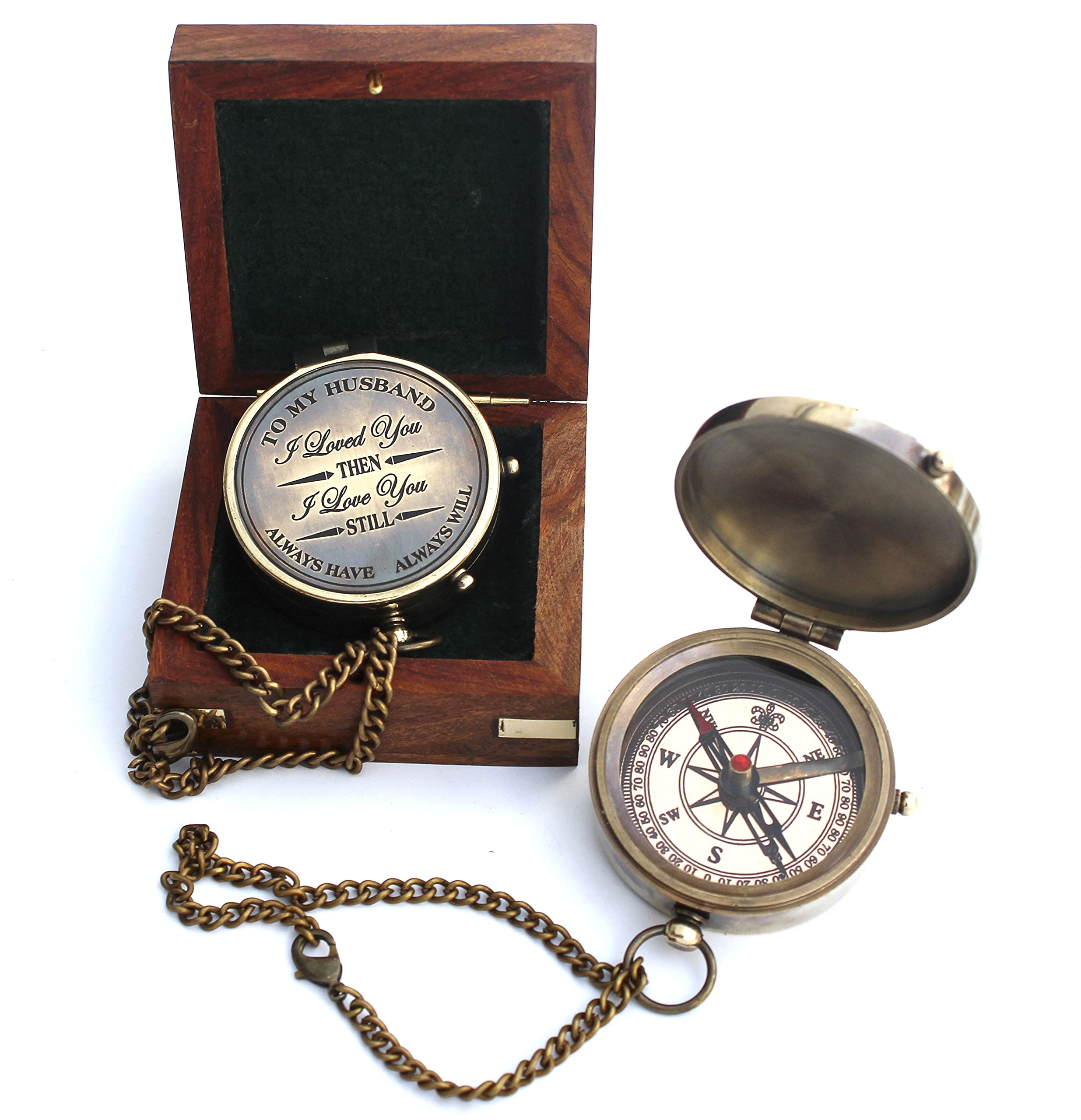 to My Husband I Loved You, Camping Compass Engraved with Gift Compass - Always Have Always Will.
