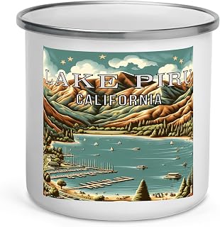 Lake Piru California Enamel Camp Mug – 12oz Souvenir Mug for Campers, Hikers, and Adventure Lovers