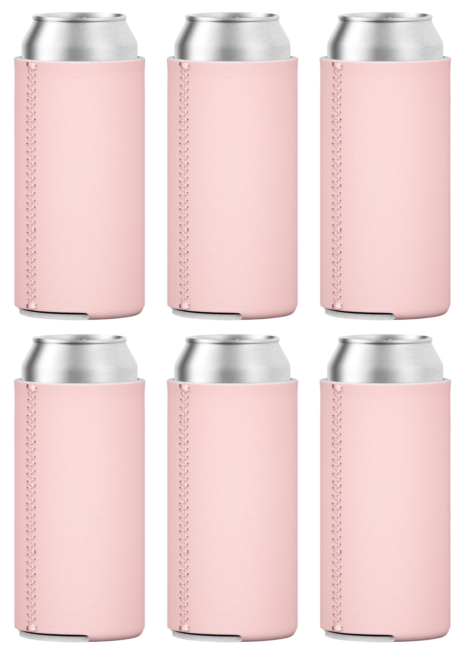 TahoeBay Slim Can Coolers - Blank Neoprene Beer Sleeves (Blush)