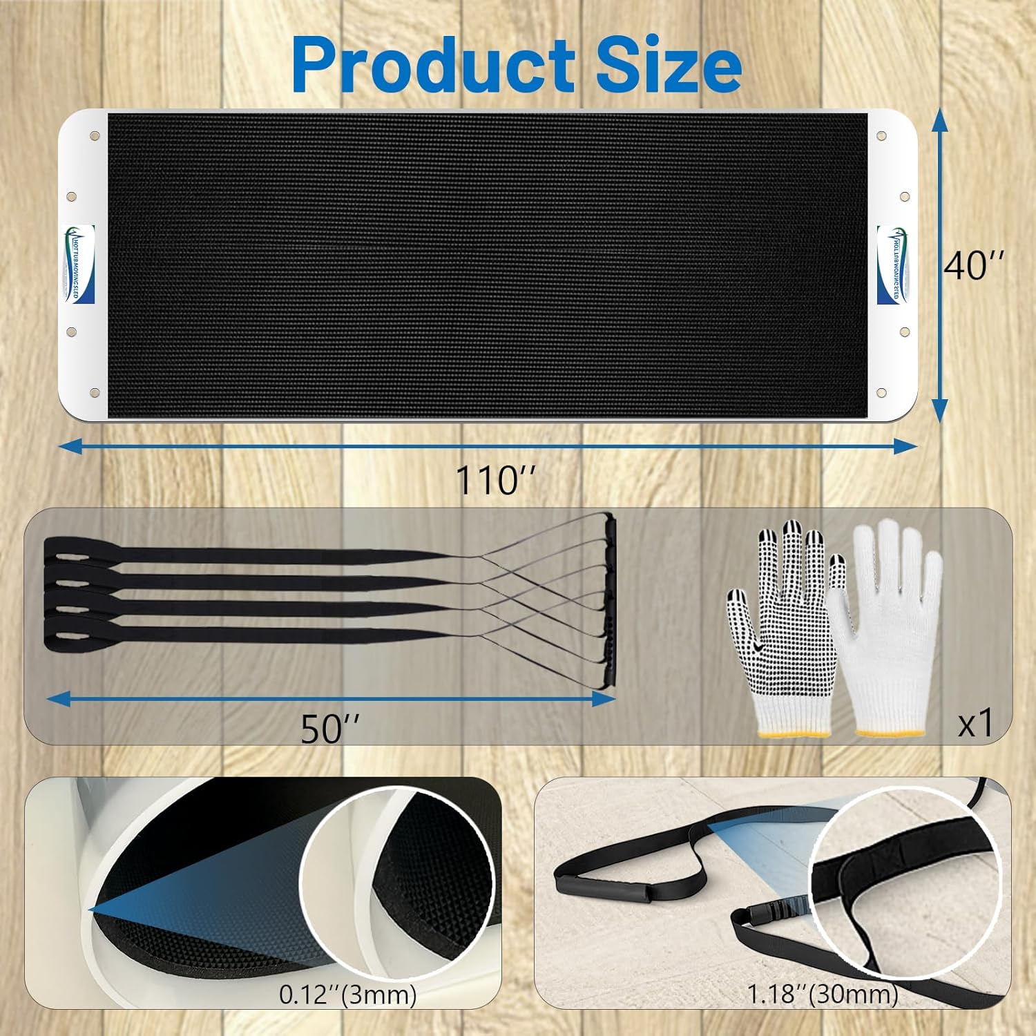 Spa Mover,Hot Tub Mover with Pull Strap Makes Moving Hot Tubs and Other Large Heavy Items a Breeze Extra Thick 3mm Base 110''×40''