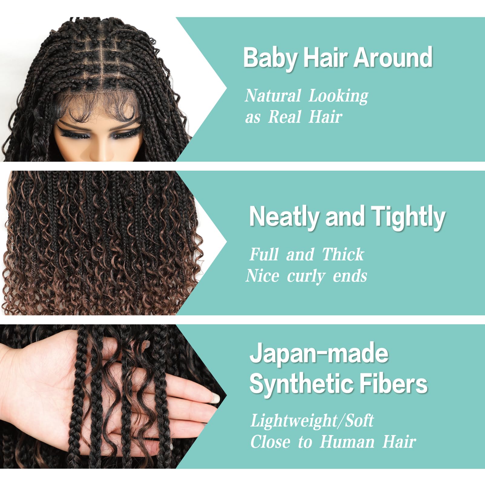 Bohemian Boho Box Braid Wig, Knotless Goddess Locs With Curly Ends - Image 4
