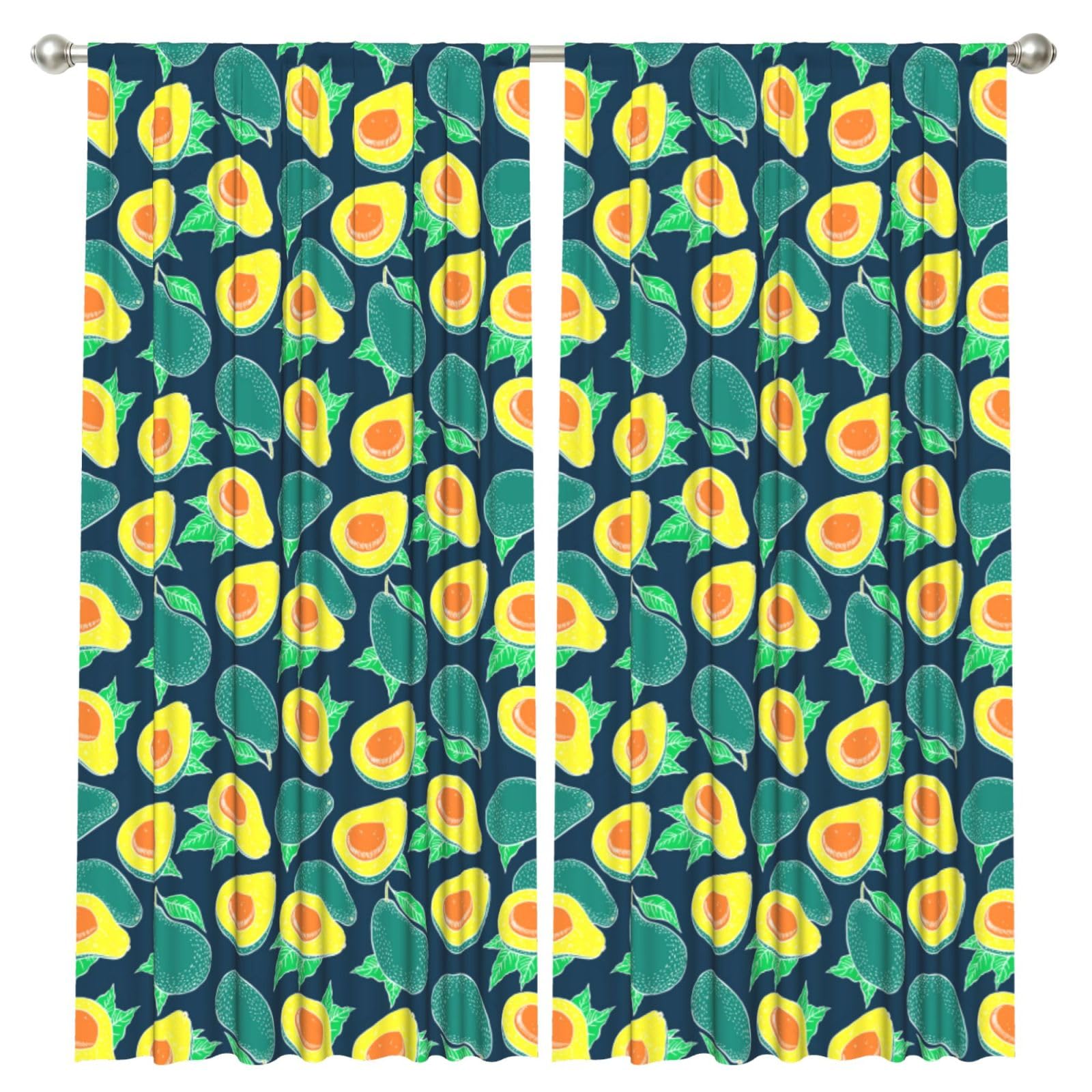 InOmak Avocado, 2 Panels Window Curtains 52 x 84 Inch Blackout Curtains for Living Room Bedroom