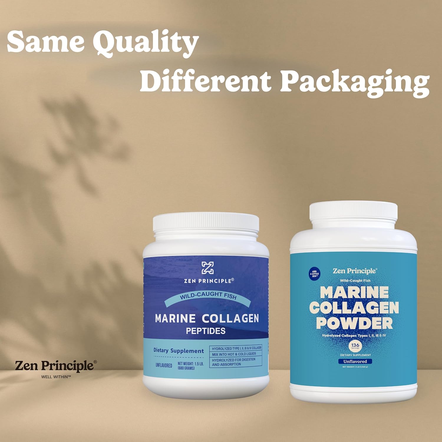 Zen Principle Marine Collagen Peptides Powder 3lb. Wild-Caught Fish, Non-GMO. Supports Healthy Skin, Hair, Joints, and Bones. Hydrolyzed Type 1 & 3 Protein. Amino Acids, Unflavored, Easy to Mix. - Image 3