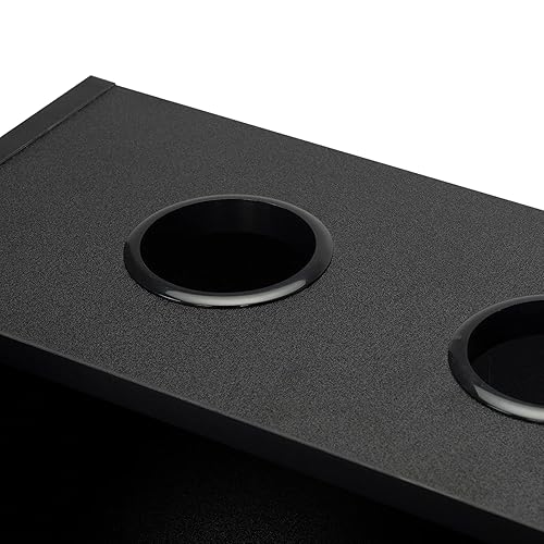 Miniatura 5 de Estación de salón rodante negra mejorada, gabinete de belleza, carrito de almacenamiento con bloqueo de spa con 2 cajones y 2 soportes para secador