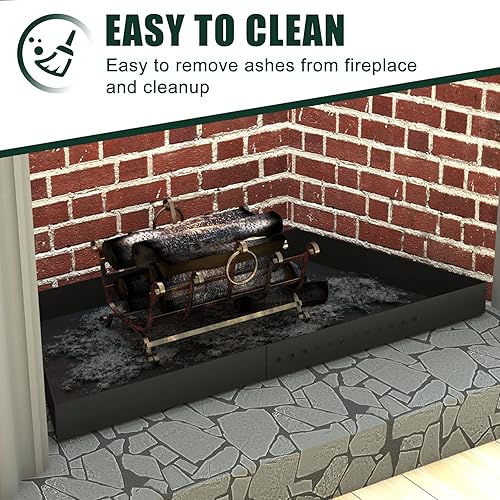 Miniatura 3 de Flehomo Bandeja de chimenea ajustable, cenicero expandible para colección de cenizas, soporte de brasas de acero galvanizado con recubrimiento en