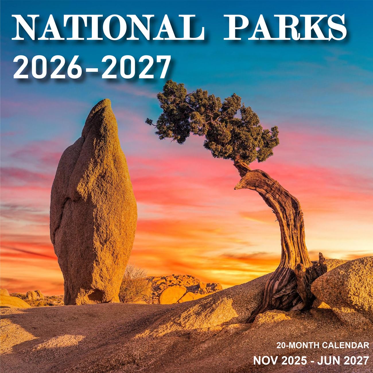 Calendar 2025-2027 - Wall Calendar from November 2025 to June 2027, 2025-2027 Hanging Calendar with Holiday Marked, Premium Paper for Organizing, 7'' x 7'',National Prak - A