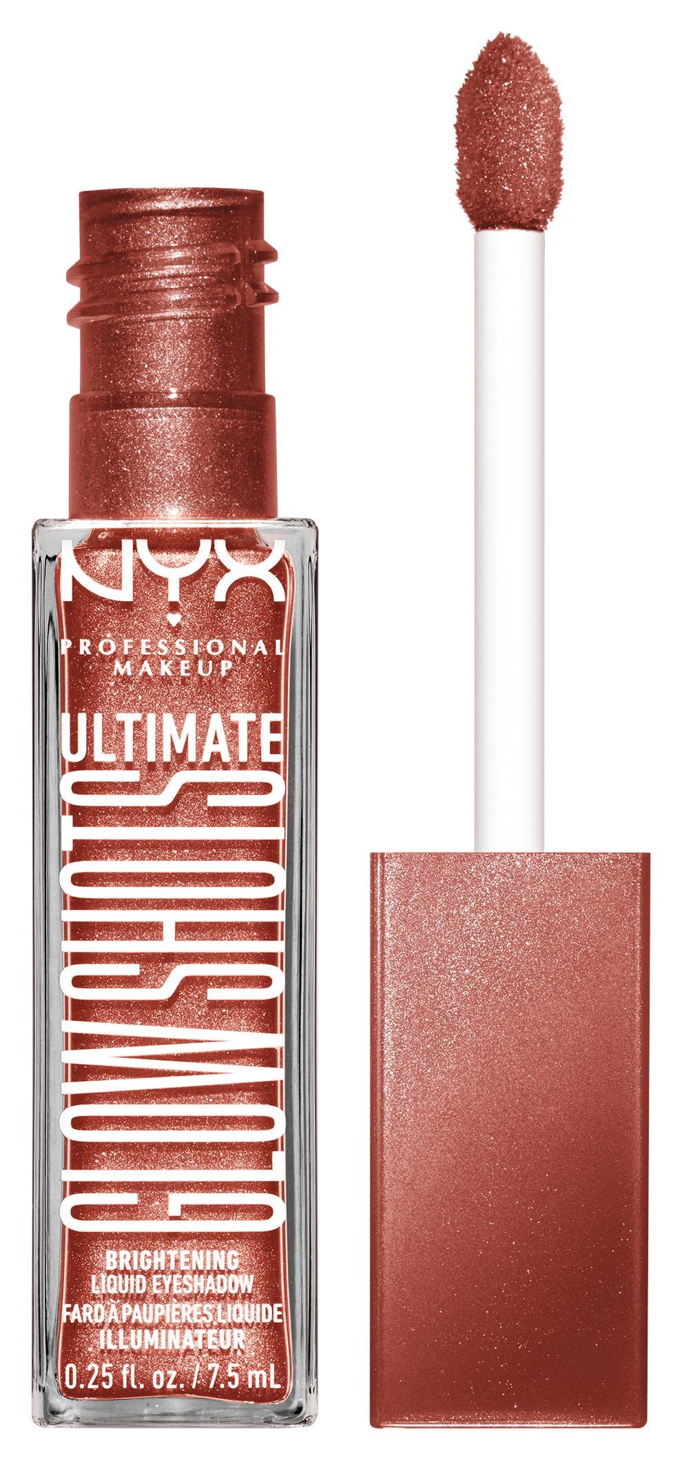 NYX PROFESSIONAL MAKEUP Ultimate Glow Shots, Liquid Eyeshadow, Long-Lasting Shimmer Eye Shadow with Vitamin C - Highkey Lychee: Mango Moment 0.25 Fl Oz (Pack of 1)