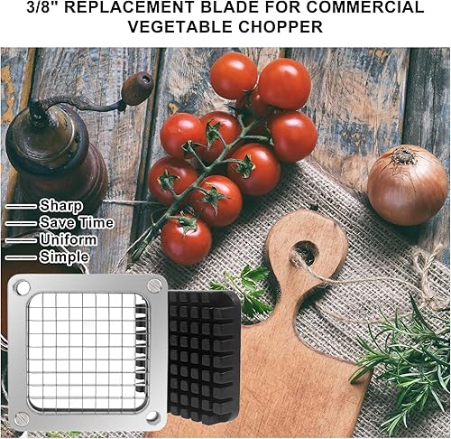 Miniatura 6 de 2 piezas de cuchillas de repuesto para picadora de verduras, cortadora comercial de verduras de 14 y 38 pulgadas, hoja de acero inoxidable y bloque