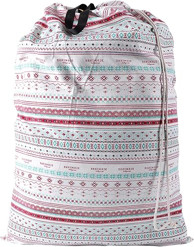 Miniatura 19 de Bolsa de lavandería SWISSELITE con asa y cordón, bolsa de lavandería grande y resistente, 28 x 40 pulgadas, bolsa de ropa sucia de viaje