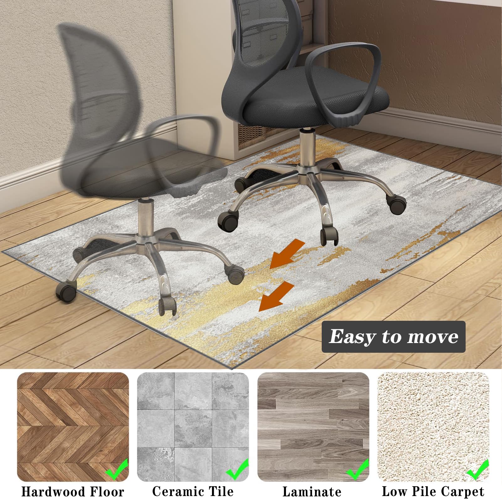 Tapis de Sol Bureau Protège Sol sous Chaise Tapis de Chaise de Bureau Tapis Gaming Sol pour Sols durs Tapis de Sol Gamer for Chambre Salon Protège Parquet Chaise roulettes 150 x 200 cm