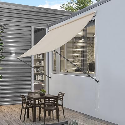 pro.tec] Tenda da Sole a Parete con Catenella - Paravento, Parasole - 250 x 120 cm - Color Sabbia
