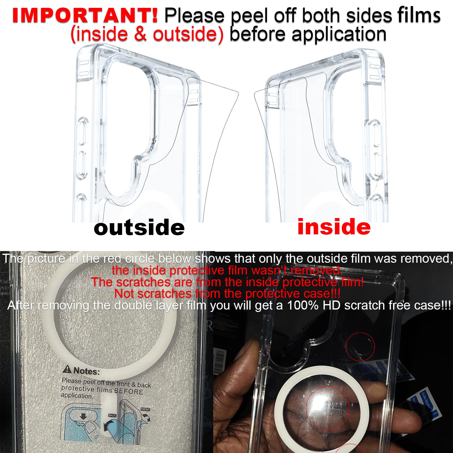 LUNOVATE Case for iPod Touch 7, iPod Touch 5/6 MP3 Hybrid 2 in 1 Transparent with 2 Screen Protector 360 Full Shockproof Cover for iPod Touch 5/6/7 - Clear