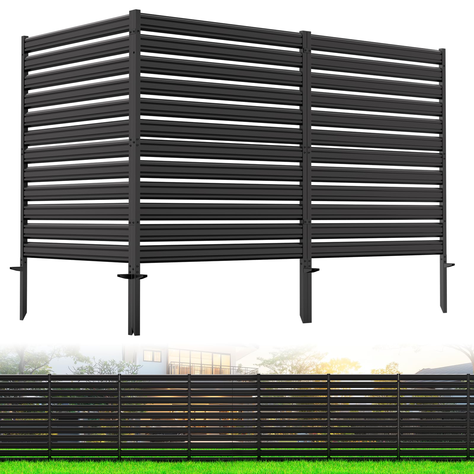 CLEASO 42 H 3-Panel Metal Privacy Screen