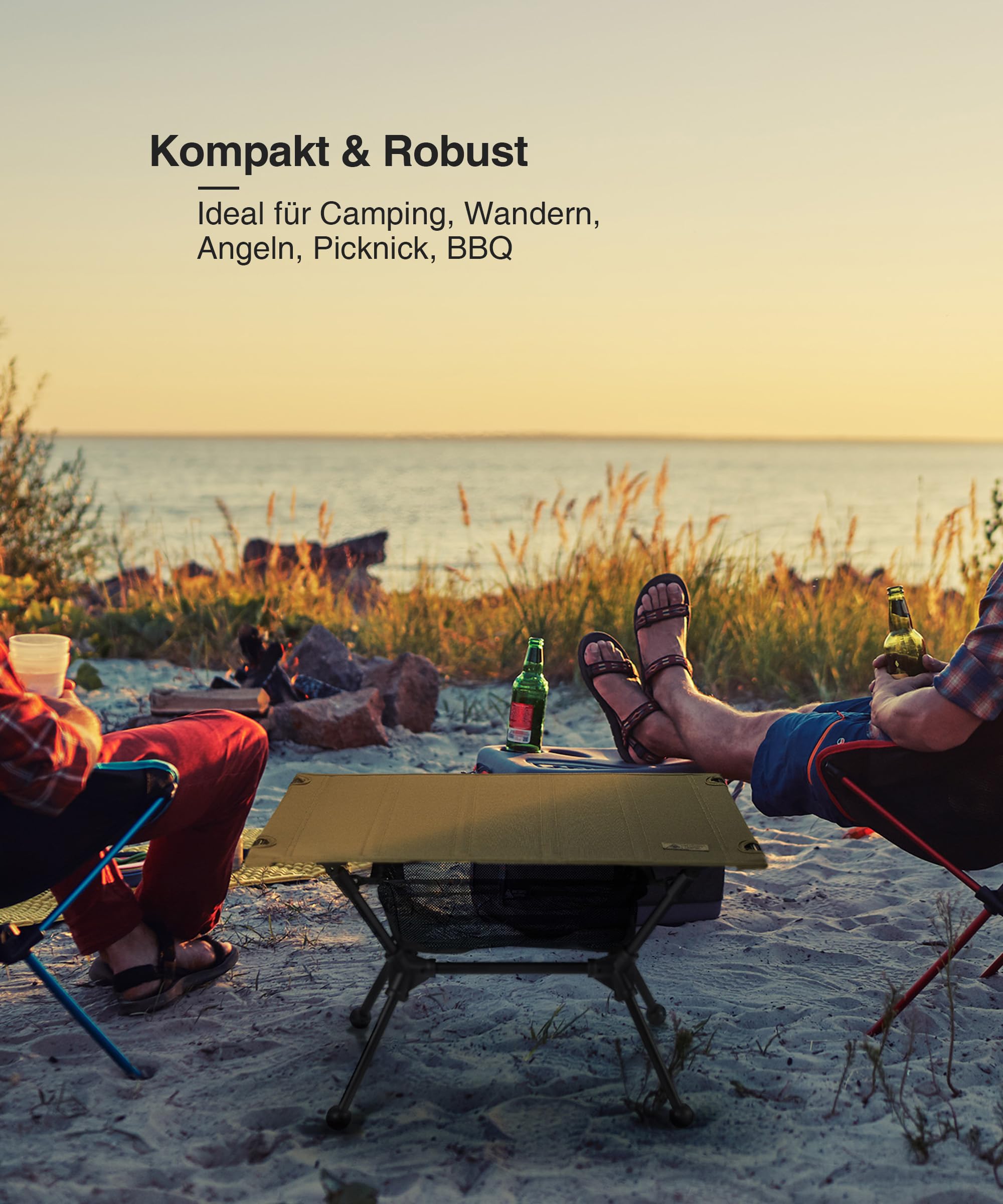 OneTigris Dipper faltbar Campingtisch klappbar, Camping Tisch Klapptisch mit Tragetasche und Netztasche, Kleiner Tisch Outdoor Ultraleicht für Angeln Wandern 60 x 40 x 37 cm