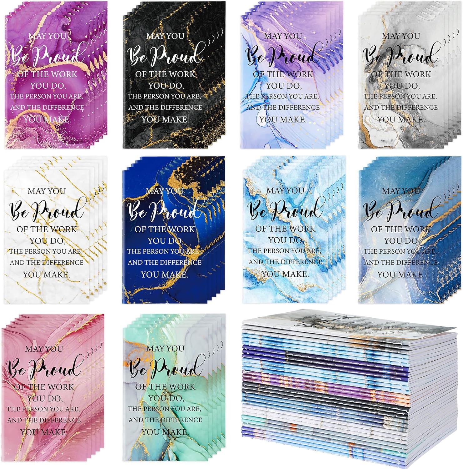 Fulmoon 100 Pcs Thank You Gifts Appreciation Journal May You Be Proud of The Work You Do Mini Notebooks Inspirational Gifts Retirement Goodbye Farewell Gifts for Women Men Employee Volunteer Teacher