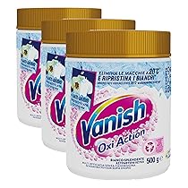 Vanish Oxi Action Multipower Polvere Bianco Splendente, Smacchiatore per Capi Bianchi, 3 Confezioni da 500 g per Bucato, Additivo Lavatrice Multiazione senza Candeggina