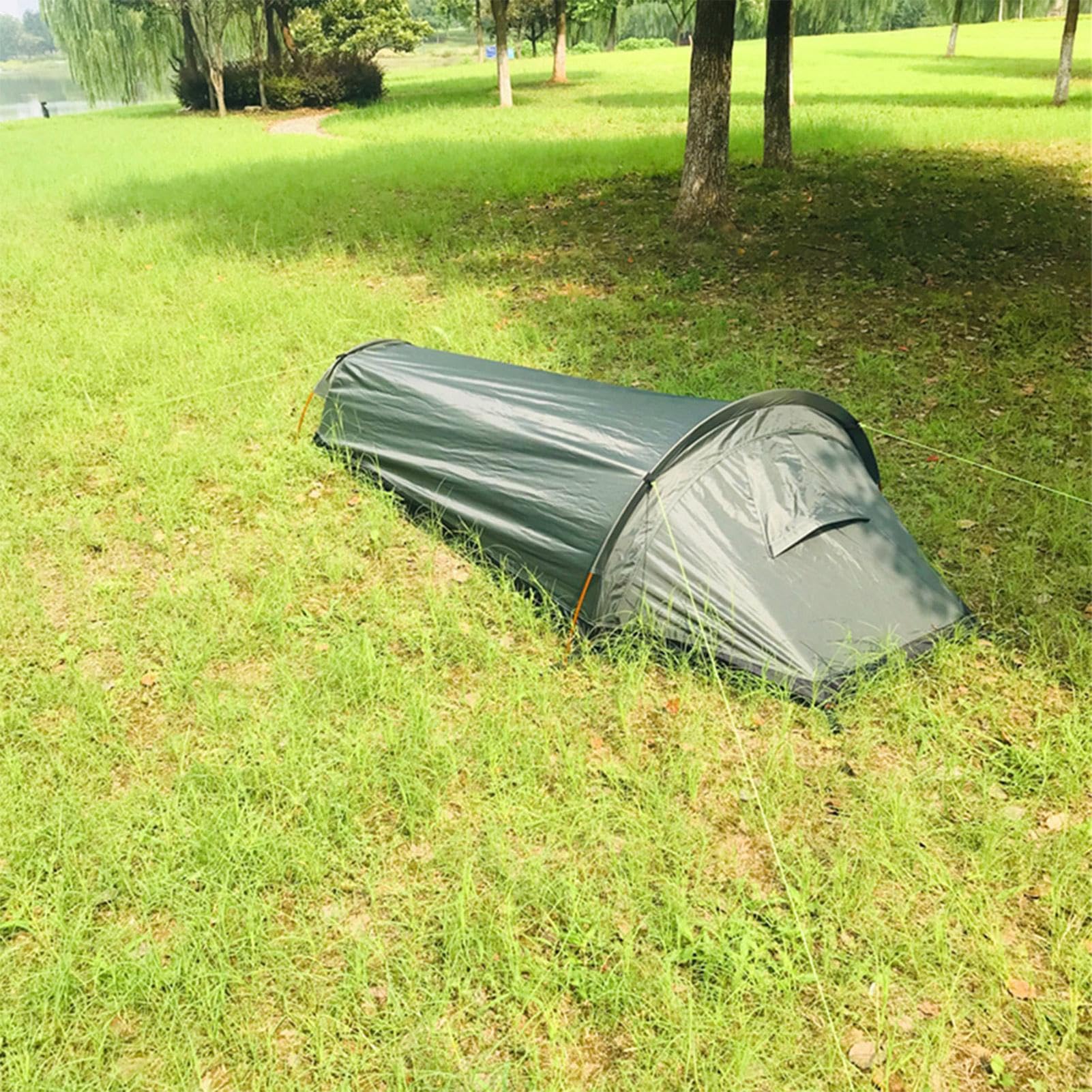 Ultraleichtes Zelt, winddichtes Schlafzelt, atmungsaktives Rucksackzelt für eine Person, Zelt für Wanderungen im Freien | Wasserdichte Outdoor-Überlebensausrüstung für Camp Wandern Jagd, einfache Einrichtung