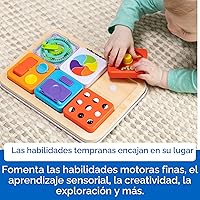 Vista 5 de Fat Brain Toys PlayTab Essentials, tablero modular de actividades sensoriales, tablero de actividades para niños pequeños y bebés a partir de 12