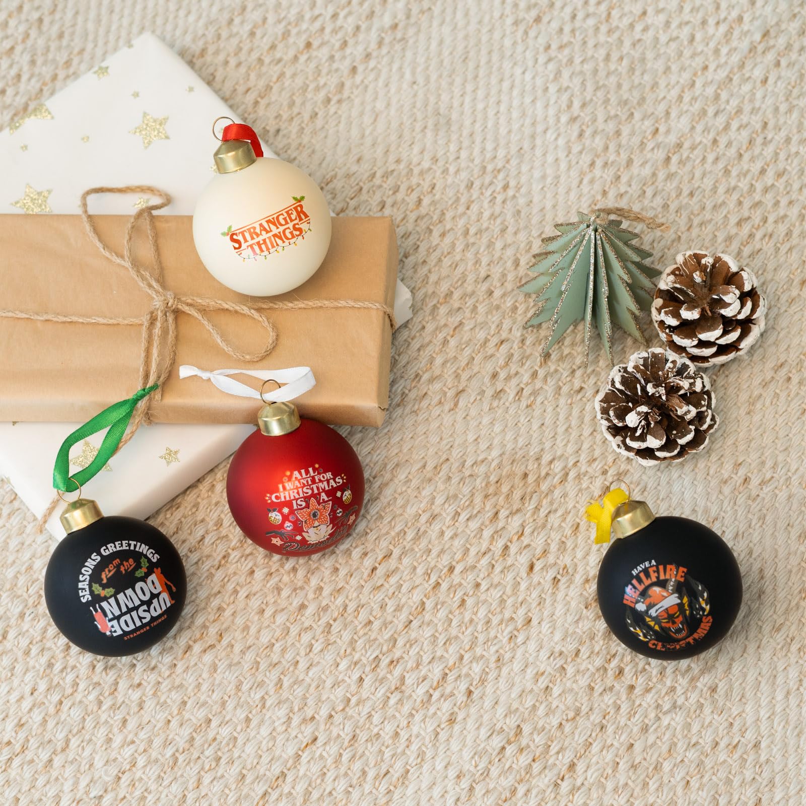 Grupo Erik Christmas Tree Decorations Set Of 4 Baubles - Stranger Things Merchandise | Xmas Tree Decorations, Christmas Ornaments, Xmas Baubles | Stranger Things Merchandise