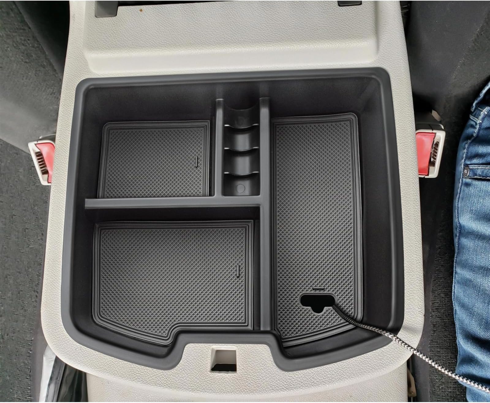TOPINSTALL Center Console Organizer Compatible with 2007-2014 Chevy Silverado GMC Sierra Avalanche Tahoe Suburban Yukon Yukon XL Accessories, Truck Console Organizer Storage Full Size Tray