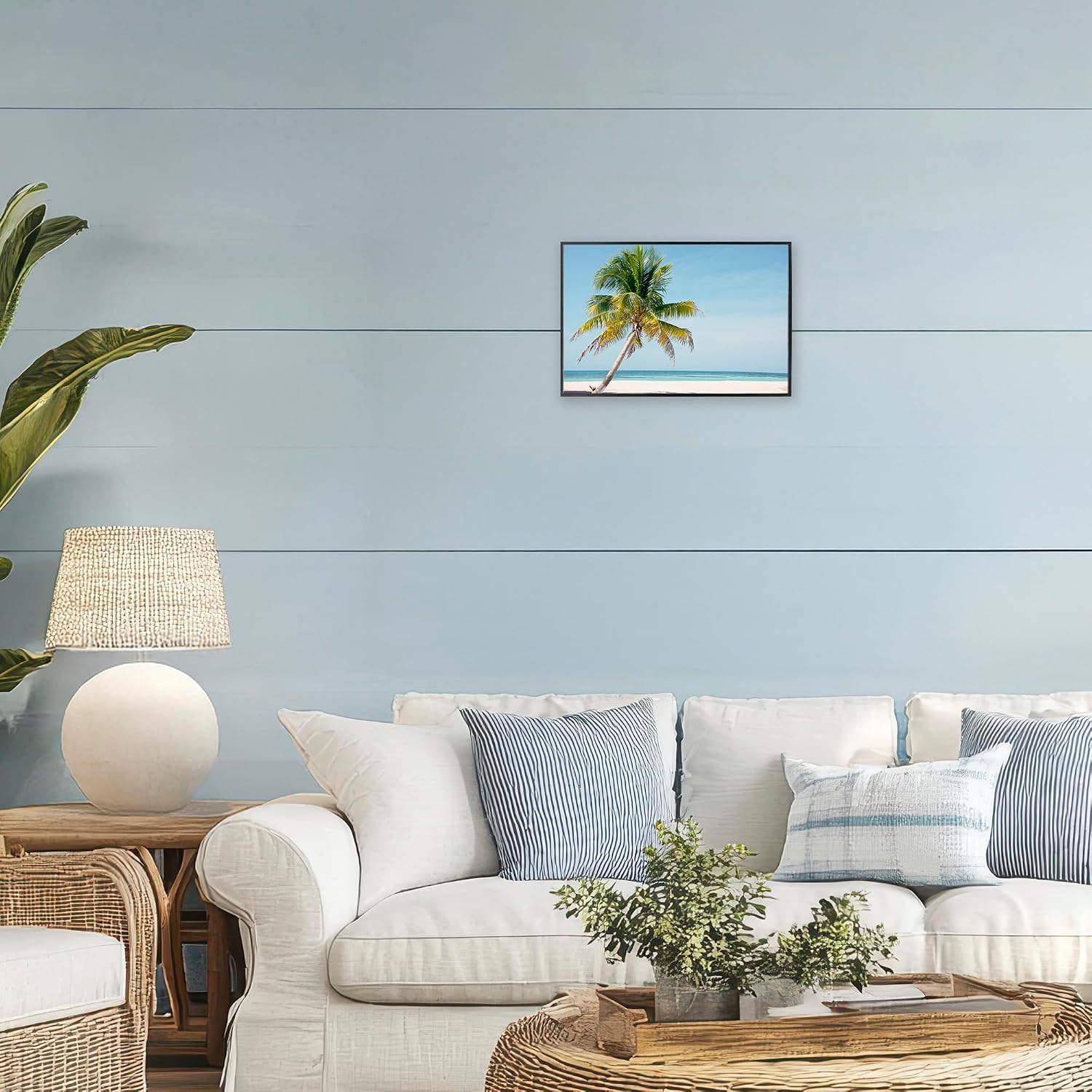 Stupell Industries Barrier Reef Island Palm Black Framed Giclee Art design by Danita Delimont, 12 x 18