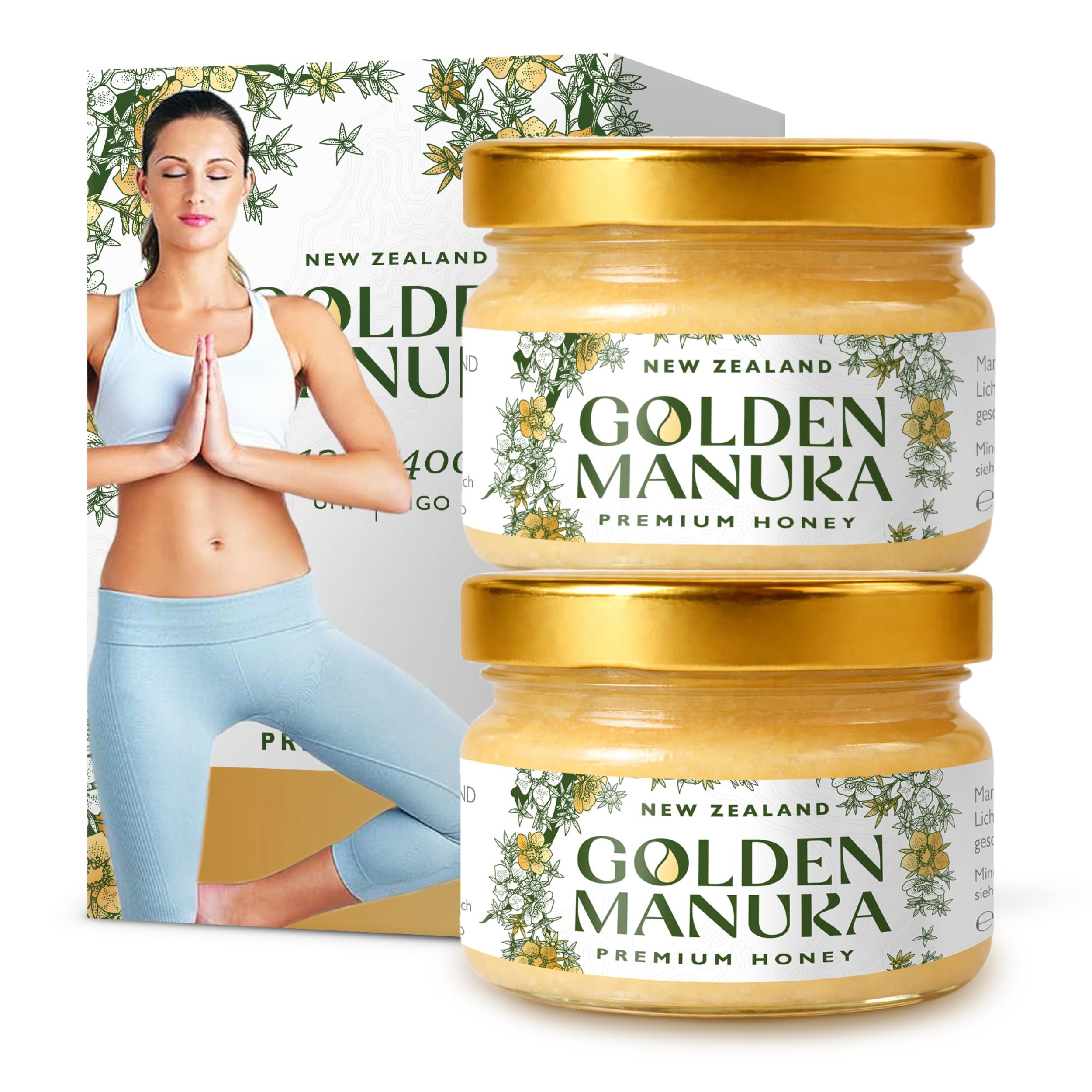 Golden Manuka Premium Honig, 12+ UMF, 400+ MGO, Reiner Neuseeländischer Manuka-Honig PROBIER-PACK (2x30g)