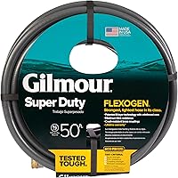Gilmour Flexogen 5/8 x 50 ft Heavy Duty Garden Hose - Kink-Resistant, Flexible, 500 PSI Burst Strength, Made in USA