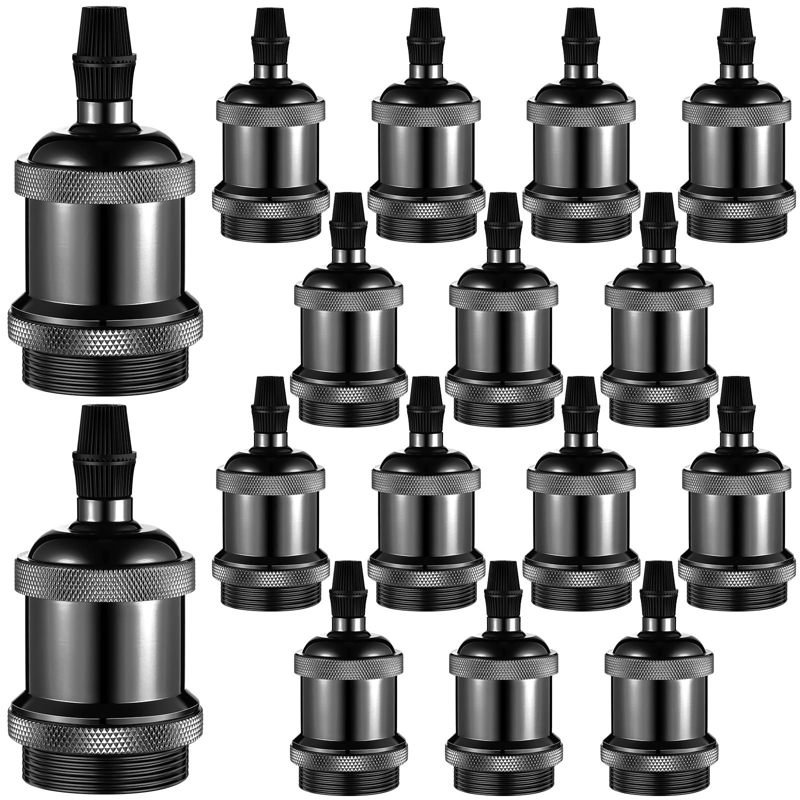 Vintage Ceramic Light Sockets - Pearl Black (16 Pack) -1