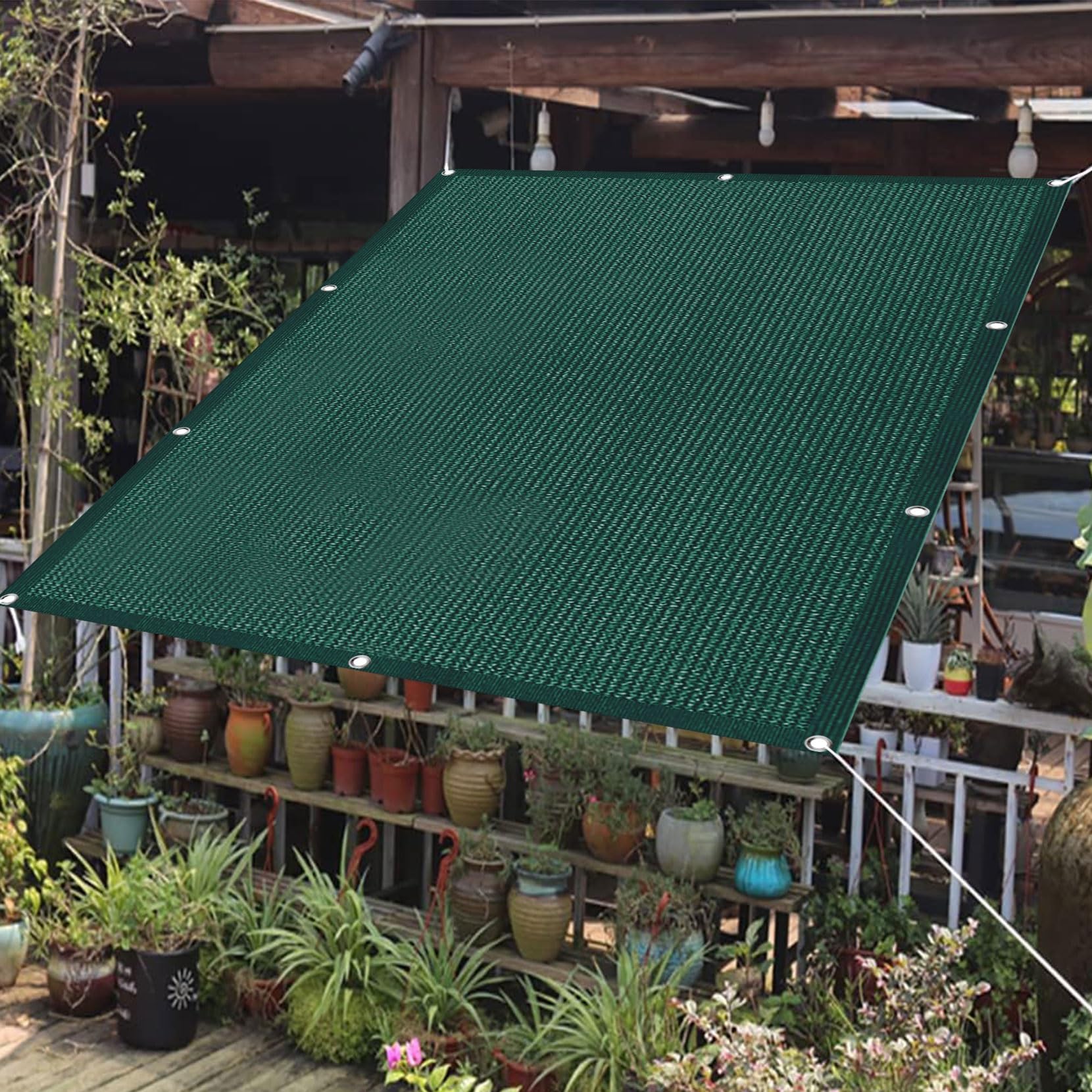 WOLTU Vierkant zonnezeil, 2 x 2 m, waterdicht, 93% anti-uv, bescherming tegen wind, polyester, met uv-bescherming voor tuin, terras, camping, crèmekleurig