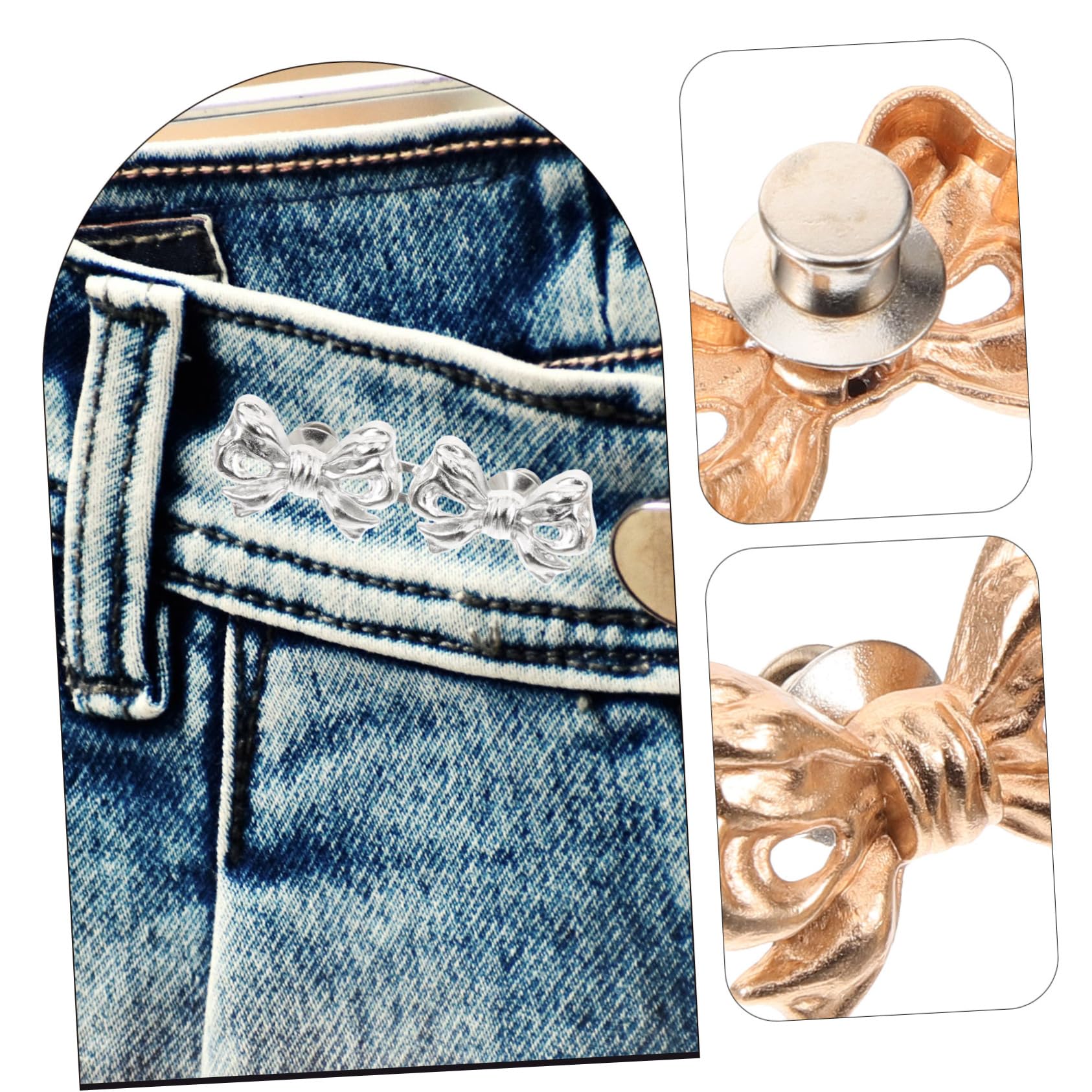 Angoily 5 Series Extensores De Cintura Ajustables De Botones Decorativos Para Clips De Cintura Para Ajustar Ropa Para Jeans Y Faldas 16 Piezas X 5
