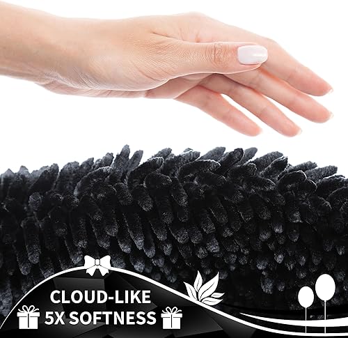 Miniatura 5 de Yimobra Alfombras de inodoro en forma de U, felpilla de lujo extra gruesa en forma de U, tapete de contorno antideslizante para suelo de baño, suave