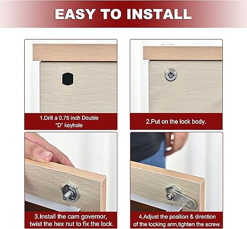 Miniatura 7 de Naissian Cerraduras de RV 2023 para puerta de almacenamiento, cerradura de leva cilíndrica para puerta de almacenamiento de RV, caja de