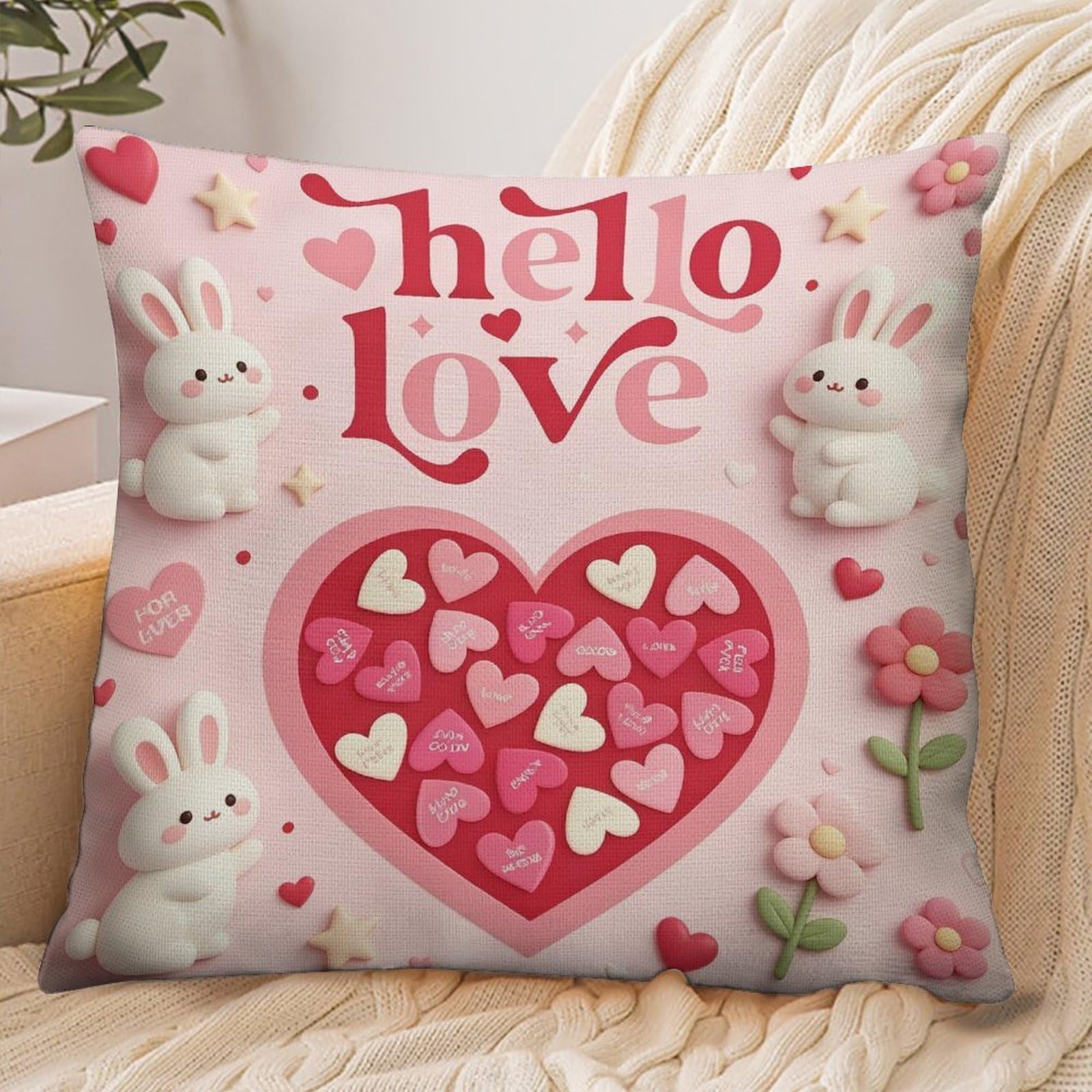 Fekiloot Style Heart Love Pillowcase Pillow Sham Pillow Case