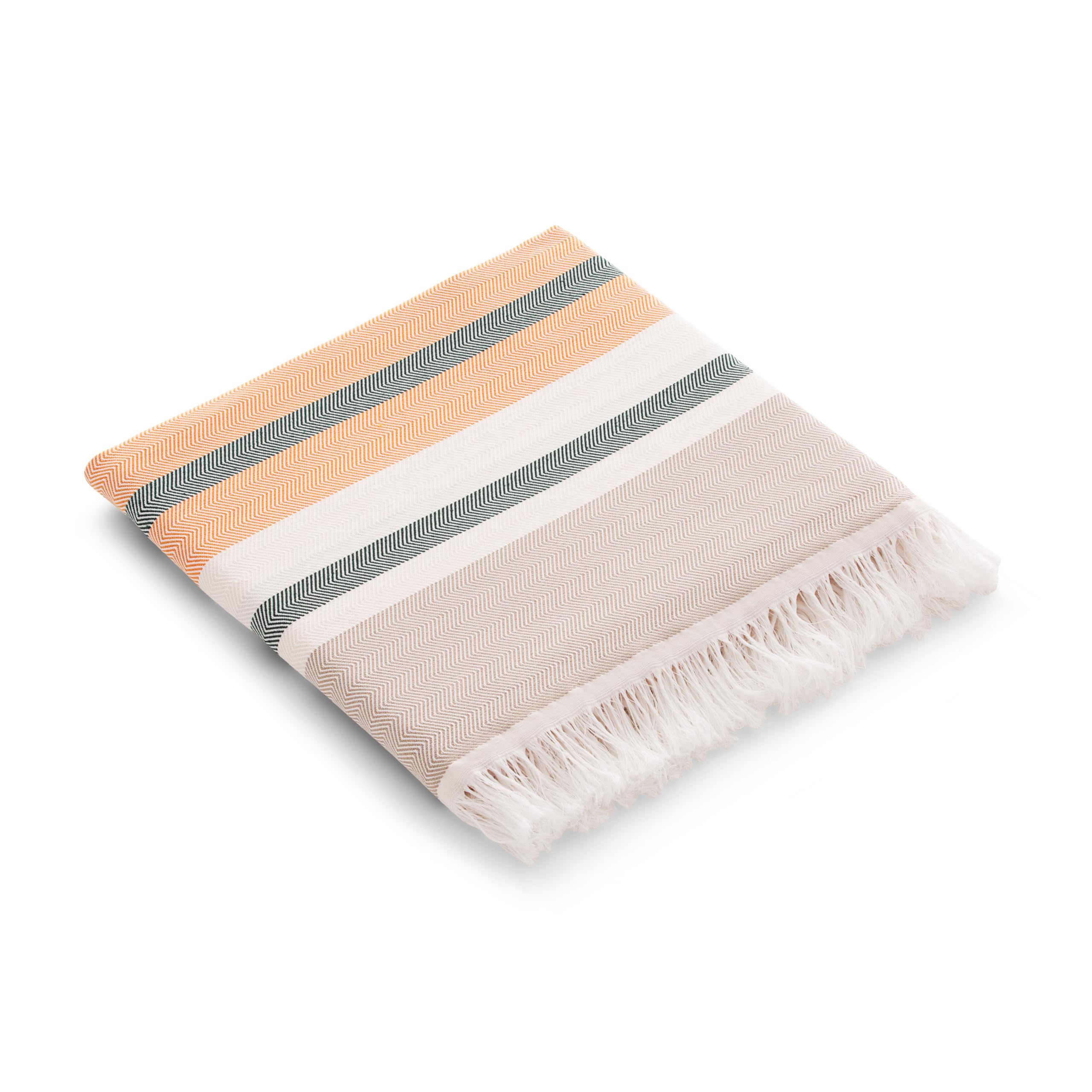 GAMUSI Fouta Pareo Toalla Playa Ligera Rayas 90x180 cm, Color Beige