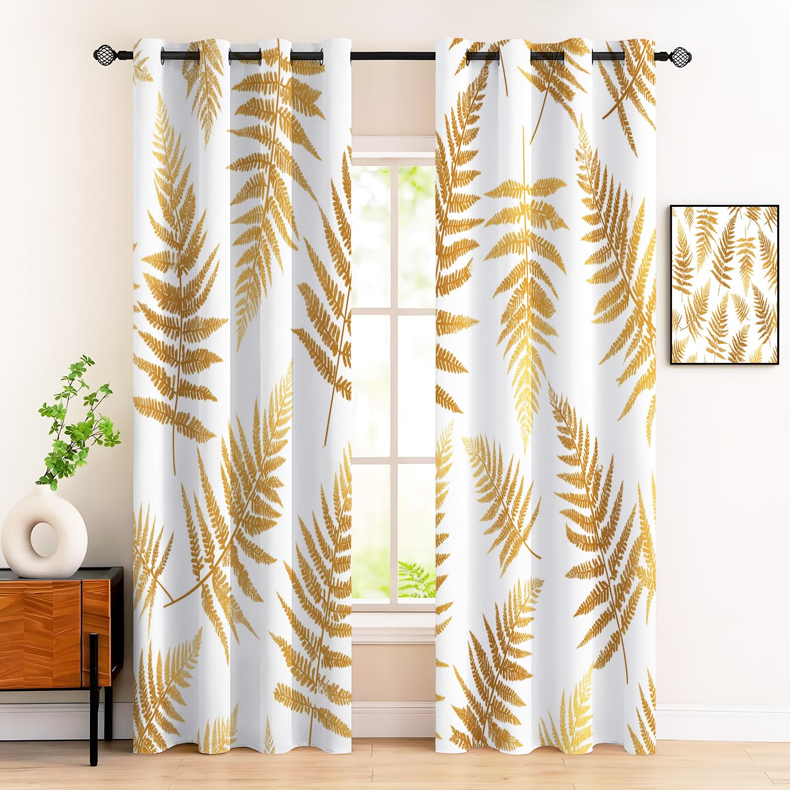 Rideaux opaque à oeillets pour fenetre de salon et décoration cosy