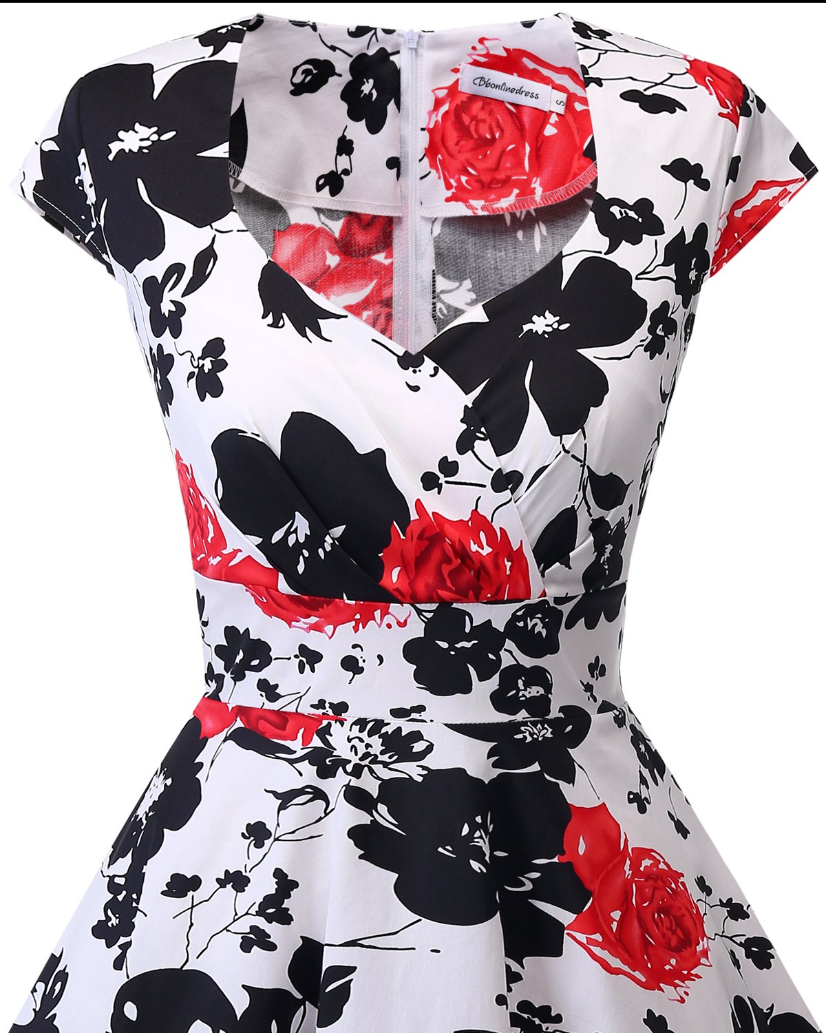 Bbonlinedress Women's Vintage 1950s cap Sleeve Rockabilly Cocktail Dress Multi-Colored